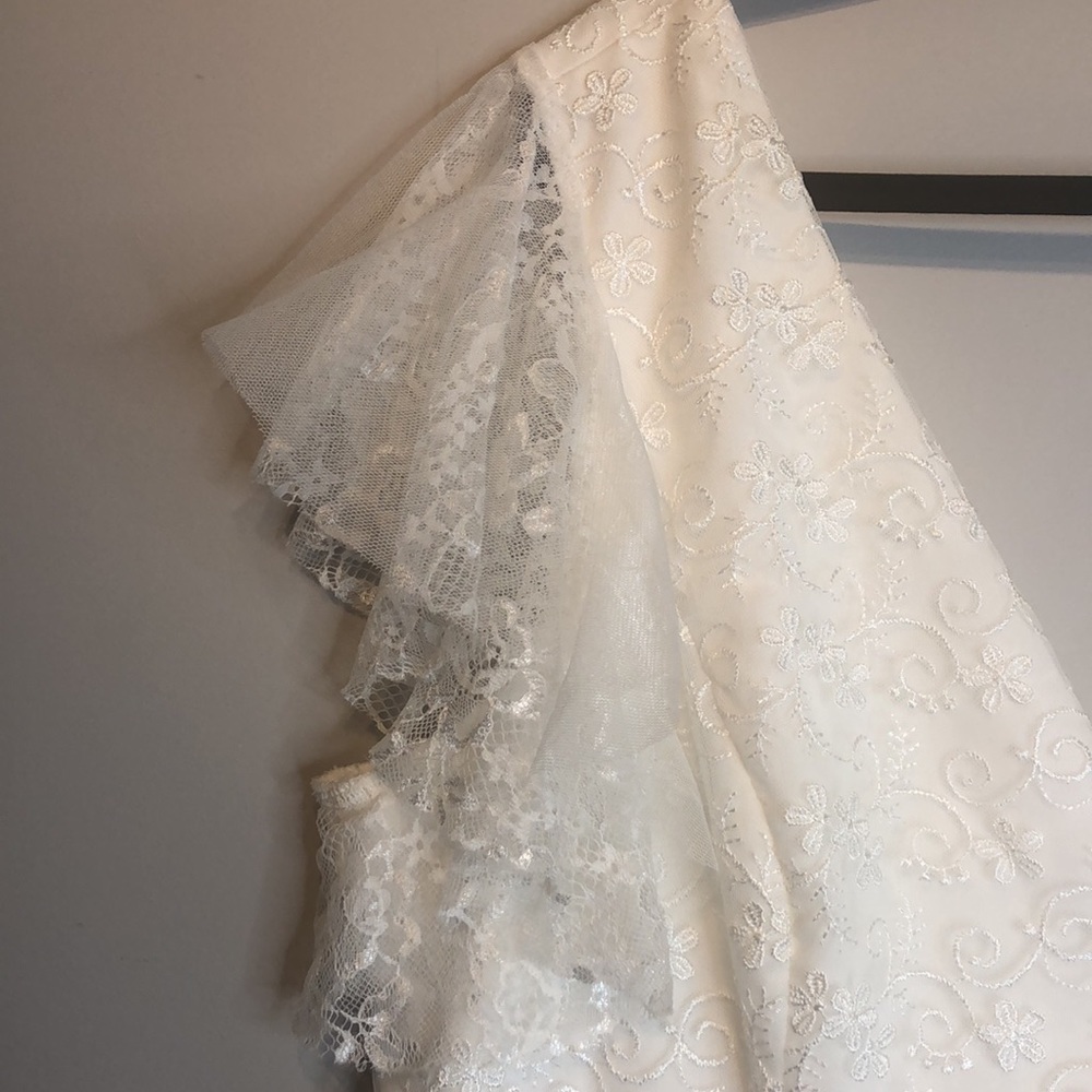 Ever Pretty Plus Size Maxi Lace Wedding Dress with Ruffle Sleeves, 3X - Picture 6 of 15